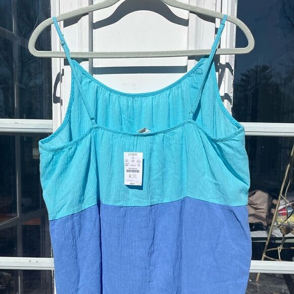 J Crew Colorblock Cotton Gauze Tiered Dress NWT - Picture 5 of 8